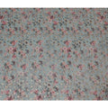 Dusty Blue Floral Viscose Digital Printed Fabric - Soft & Lightweight, 110 cm Width-D20259