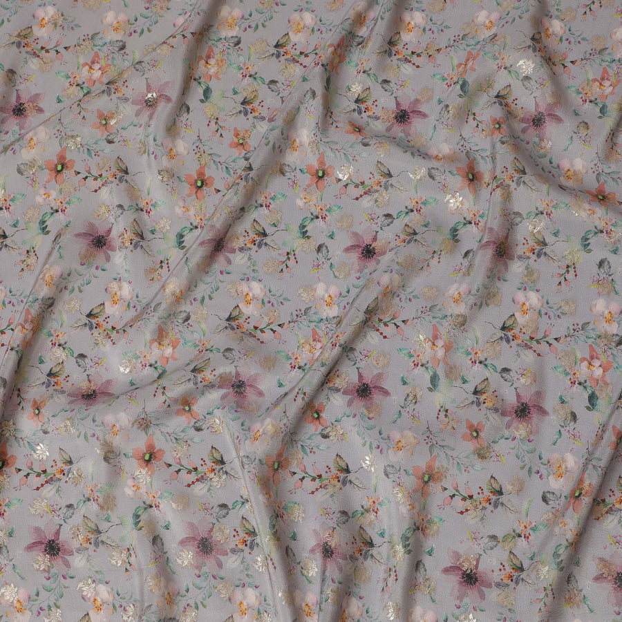 قماش فيسكوز أنيق مطبوع رقميًا بنقوش زهرية - ناعم وخفيف الوزن، عرض 110 سم - D20264