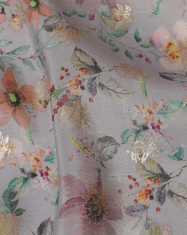 Elegant Floral Viscose Digital Printed Fabric - Soft & Lightweight, 110 cm Width-D20264