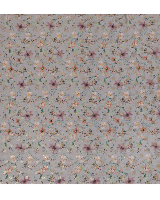 Elegant Floral Viscose Digital Printed Fabric - Soft & Lightweight, 110 cm Width-D20264