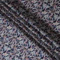 Navy Blue & Pink Floral Viscose Modal Satin Fabric with Mirror Work - 110 cm Width-D20266 Regal Fabrics