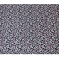 Navy Blue & Pink Floral Viscose Modal Satin Fabric with Mirror Work - 110 cm Width-D20266 Regal Fabrics