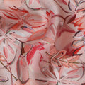 Blush Pink Floral Viscose Modal Satin Fabric with Mirror Work - 110 cm Width-D20267