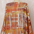 Orange and Gold Somali Silk Chiffon Dirac Fabric with Metallic Lurex, 3.5 Meters, 140 cm Width-D20851