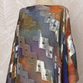 Multicolor Earth Tones Somali Silk Chiffon Dirac Fabric with Metallic Lurex, 3.5 Meters, 140 cm Width-D20853