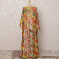 Multicolor Red, Yellow, and Green Somali Silk Chiffon Dirac Fabric with Metallic Lurex, 3.5 Meters, 140 cm Width-D20858