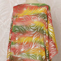 Multicolor Red, Yellow, and Green Somali Silk Chiffon Dirac Fabric with Metallic Lurex, 3.5 Meters, 140 cm Width-D20860