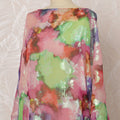Pink and Green Somali Silk Chiffon Dirac Fabric with Metallic Lurex, 3.5 Meters, 140 cm Width-D20872