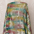 Multicolor Somali Silk Chiffon Dirac Fabric with Silver Metallic Lurex, 3.5 Meters, 140 cm Width-D20880