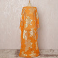 قماش ديراك شيفون حرير صومالي برتقالي مع لوركس معدني ذهبي، 3.5 متر، عرض 140 سم - D20882