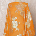قماش ديراك شيفون حرير صومالي برتقالي مع لوركس معدني ذهبي، 3.5 متر، عرض 140 سم - D20882