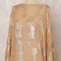 Peach Somali Silk (Fransawi) Chiffon Dirac Fabric with Gold Metallic Lurex, 3.5 Meters, 140 cm Width, France-D20900