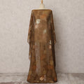 Brown Fransawi Silk Chiffon Dirac fabric with Metallic Lurex in Abstract Design - 3.5 Meters X 140 Cms-D21598 Regal Fabrics
