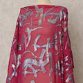 Ruby Pink Somali Silk Chiffon Dirac Fabric with Metallic Lurex, 3.5 Meters, 140 cm Wide, South Korea-D22084