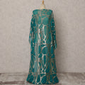 Teal Somali Silk Chiffon Dirac Fabric with Metallic Lurex, 3.5 Meters, 140 cm Wide, South Korea-D22090