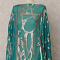 Teal Somali Silk Chiffon Dirac Fabric with Metallic Lurex, 3.5 Meters, 140 cm Wide, South Korea-D22090