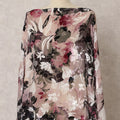 Multi-Color Somali Silk Chiffon Velvet Makmal Dirac Fabric with Floral Print & Metallic Lurex, 3.5 Meters, 140 cm Wide, South Korea-D22105