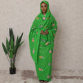 Green Traditional Sudanese Thobe – Pure Cotton Voile Embroidery Fabric, 4.5 Meters, 140 cm Width, India-D22459