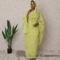 Light Green Traditional Sudanese Thobe – Pure Cotton Voile Embroidery Fabric, 4.5 Meters, 140 cm Width, India-D22463