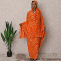 Orange Traditional Premium Sudanese Thobe – Cotton Voile Embroidery Fabric, 4.5 Meters, 140 cm Width, India-D22506