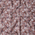 Brick Red Rose Print Cotton Satin Fabric, All-Over Multicolor Digital Floral Design, 110 Cms Width, Made in India-D22606