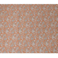 Terracotta Ethnic Floral Jaal Cotton Satin Fabric, All-Over Golden Beige Digital Print, 110 Cms Width, Made in India-D22616