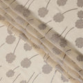 قماش شيفون حريري بتصميم زهور بوتا معدنية بلون العاج، عرض 140 سم، صنع في كوريا الجنوبية - D22645