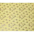 Lemon Yellow Floral Buta Metallic Lurex Motif Design Silk Chiffon Fabric, 140 Cms Width, Made in South Korea-D22648