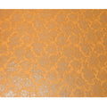 قماش شيفون حريري بتصميم زهور معدنية برتقالية زاهية، عرض 140 سم، صنع في كوريا الجنوبية - D22652
