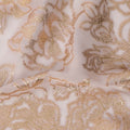 قماش شيفون حريري بتصميم لوركس معدني مزهر باللون العاجي، عرض 140 سم، صنع في كوريا الجنوبية - D22654