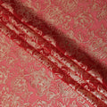 قماش شيفون حريري بتصميم لوركس معدني مزهر باللون الأحمر، عرض 140 سم، صنع في كوريا الجنوبية - D22656