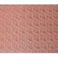 Coral Pink Floral Brocade Silver Metallic Lurex Silk Chiffon Fabric, 110 Cms Width, Made in South Korea-D22666