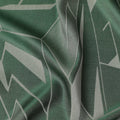 قماش ساتان حريري خالص بطبعة معدنية هندسية باللون الأخضر الزمردي، عرض 110 سم، صنع في كوريا الجنوبية - D23006