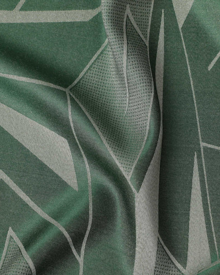 قماش ساتان حريري خالص بطبعة معدنية هندسية باللون الأخضر الزمردي، عرض 110 سم، صنع في كوريا الجنوبية - D23006