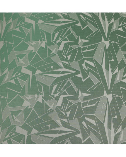 قماش ساتان حريري خالص بطبعة معدنية هندسية باللون الأخضر الزمردي، عرض 110 سم، صنع في كوريا الجنوبية - D23006