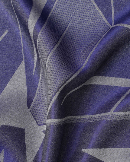 قماش ساتان حريري خالص بطبعة معدنية هندسية باللون الأزرق الملكي، عرض 110 سم، صنع في كوريا الجنوبية - D23007