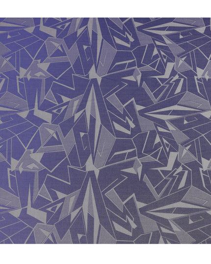 قماش ساتان حريري خالص بطبعة معدنية هندسية باللون الأزرق الملكي، عرض 110 سم، صنع في كوريا الجنوبية - D23007
