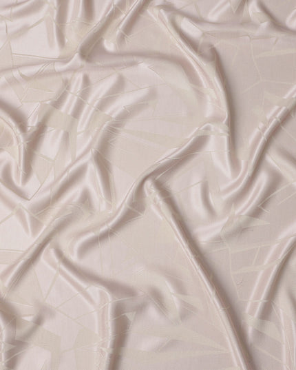 قماش ساتان حريري نقي بطبعة معدنية هندسية باللون الوردي الفاتح، عرض 110 سم، صنع في كوريا الجنوبية - D23008