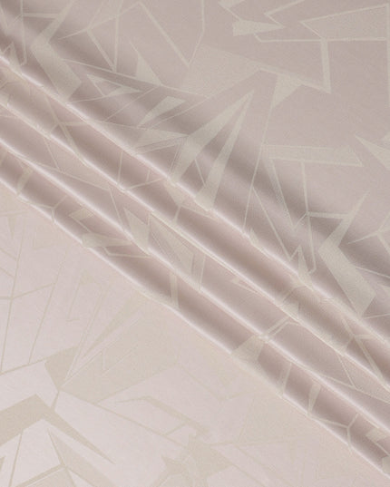 قماش ساتان حريري نقي بطبعة معدنية هندسية باللون الوردي الفاتح، عرض 110 سم، صنع في كوريا الجنوبية - D23008