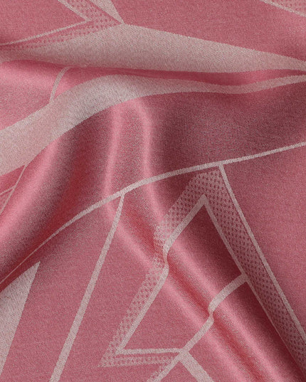 قماش ساتان حريري نقي بطبعة معدنية هندسية وردية اللون، عرض 110 سم، صنع في كوريا الجنوبية - D23010