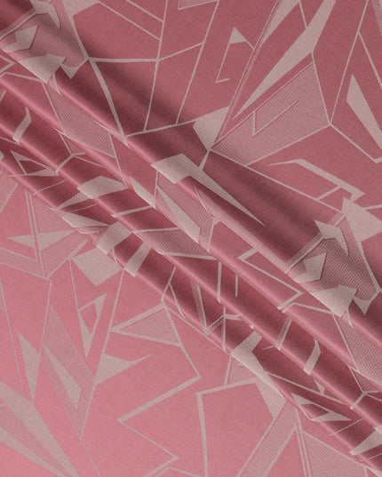 قماش ساتان حريري نقي بطبعة معدنية هندسية وردية اللون، عرض 110 سم، صنع في كوريا الجنوبية - D23010