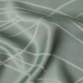 قماش ساتان حريري خالص بطبعة معدنية بخطوط تجريدية باللون الأخضر النعناعي، عرض 110 سم، صنع في كوريا الجنوبية - D23013