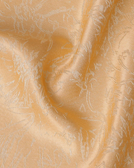 قماش ساتان حريري نقي منسوج معدني بنقشة زهور بلون الخوخ الذهبي، عرض 110 سم، صنع في كوريا الجنوبية - D23018