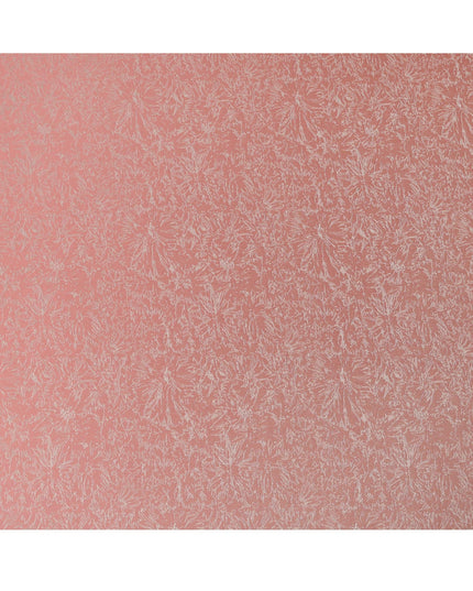 قماش ساتان حريري نقي بنقشة زهور وردية مرجاني، منسوج معدني، عرض 110 سم، صنع في كوريا الجنوبية - D23019