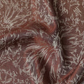قماش ساتان حريري نقي منسوج معدني بنقشة زهور بلون بني قهوة، عرض 110 سم، صنع في كوريا الجنوبية - D23021