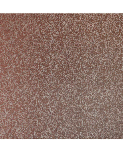 قماش ساتان حريري نقي منسوج معدني بنقشة زهور بلون بني قهوة، عرض 110 سم، صنع في كوريا الجنوبية - D23021