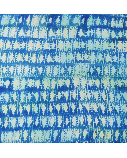 قماش حرير ساتان نقي بطباعة صبغية بلون أزرق مائي ونيلي، عرض 110 سم، صنع في الهند - D23029