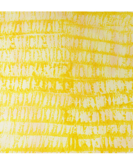 قماش حرير ساتان نقي بطباعة صبغية بلون أصفر شمسي وعاجي، عرض 110 سم، صنع في الهند - D23030