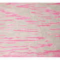 Ivory and Hot Pink Shibori Stripe Pure Silk Chiffon Fabric with Satin Finish, 110 cm Width, Made in India-D23035