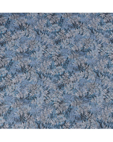 Powder Blue Leaf Pattern Traditional Sudanese Thobe in Pure Cotton Voile Fabric, 4.5 Meters Length, Width 140 cm – Made in India-D23131 Regal Fabrics